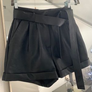 Topshop faux leather shorts!